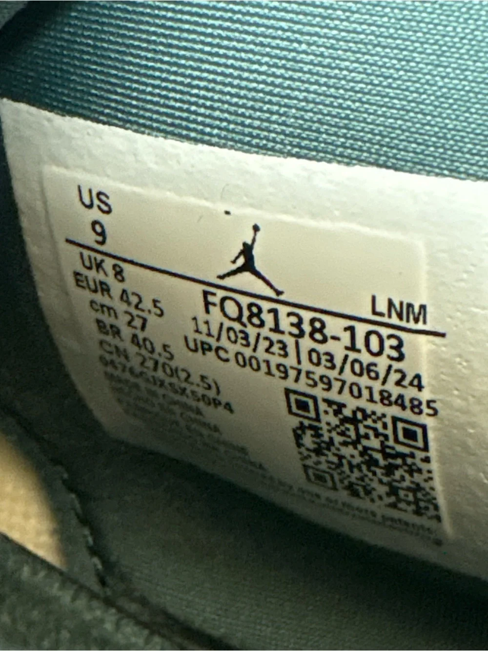 Air Jordan Retro 4 Oxidized Green Size 9